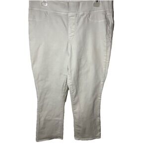 Talbots Stretch Pull On‎ White Flare Flawless Jeans Women's Size 12